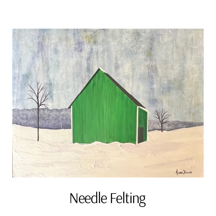 Green Barn by Karla Dawe Needle Felting